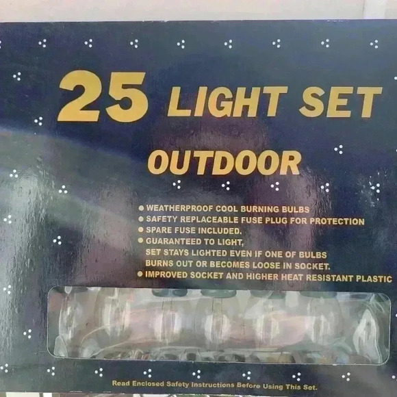 Never Used, Open Box Christmas 25 Light Set Outdoor/ Tested Not Longer in Stores - Picture 2 of 6